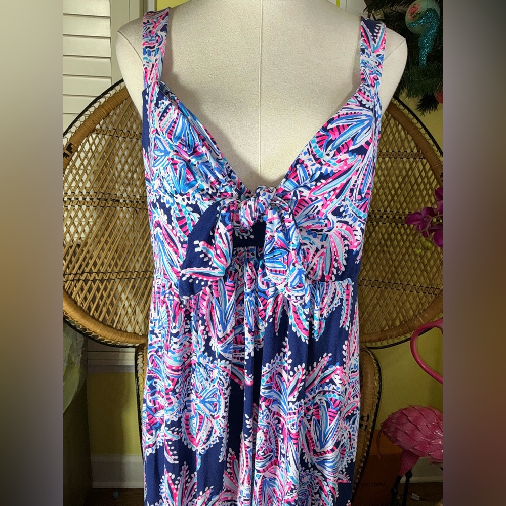 Lilly Pulitzer NWT Maui Maxi Dress Miss Shell Oyster Bay Blue Size 0 - Picture 7 of 12